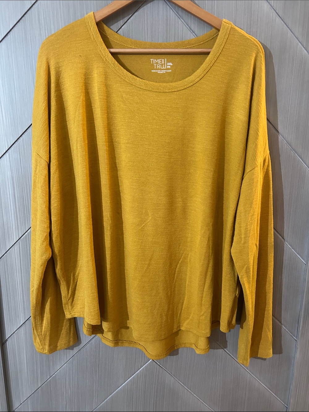 Time and Tru Women's Long Sleeve Mustard Top